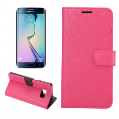 Чехол книжка с визитницей для Samsung Galaxy S6 EDGE+ G928 (Малиновый)