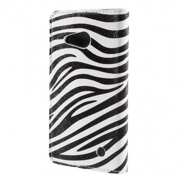 Чехол книжка с рисунком для Microsoft Lumia 550 (Зебра)