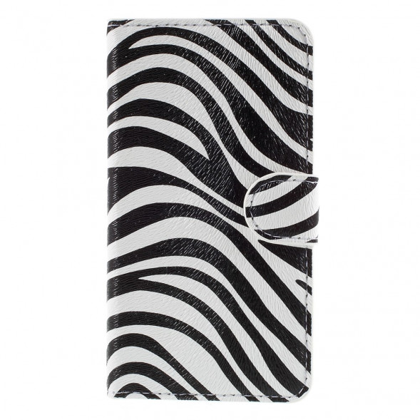 Чехол книжка с рисунком для Microsoft Lumia 550 (Зебра)