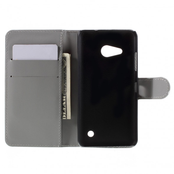 Чехол книжка с рисунком для Microsoft Lumia 550 (Зебра)