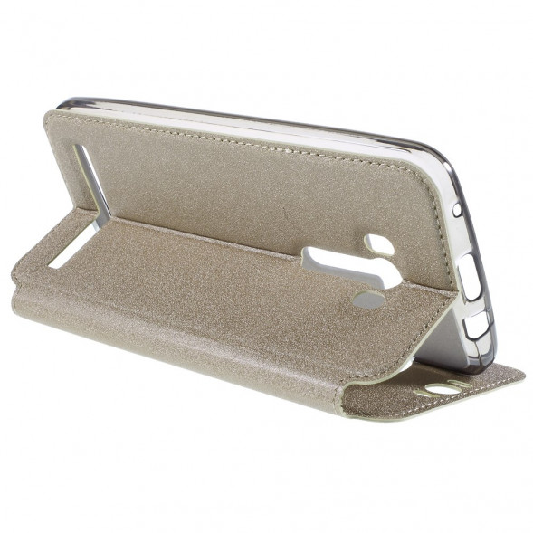 Чехол с окном информации для Asus Zenfone Selfie ZD551KL, ZD550KL (Золотистый)