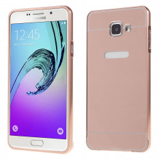 Алюминиевый чехол бампер для Samsung Galaxy A7 SM-A710F (2016 г.) (Розовое золото)