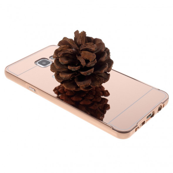 Алюминиевый чехол бампер для Samsung Galaxy A7 SM-A710F (2016 г.) (Розовое золото)
