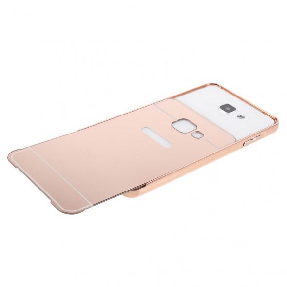 Алюминиевый чехол бампер для Samsung Galaxy A7 SM-A710F (2016 г.) (Розовое золото)