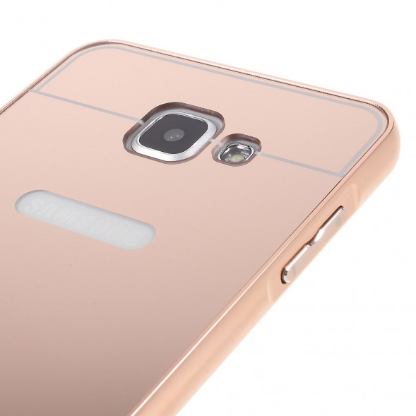 Алюминиевый чехол бампер для Samsung Galaxy A7 SM-A710F (2016 г.) (Розовое золото)