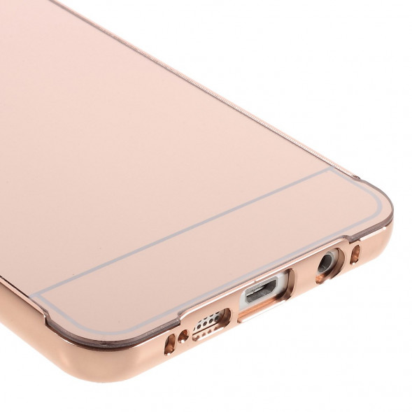 Алюминиевый чехол бампер для Samsung Galaxy A7 SM-A710F (2016 г.) (Розовое золото)
