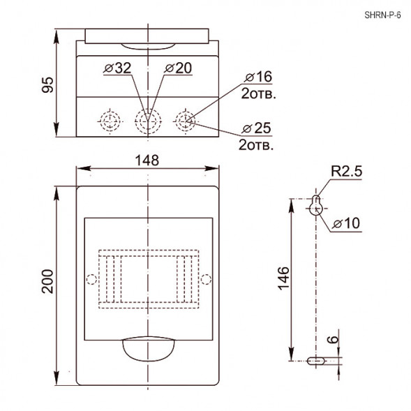 ЩРН-П-6 навесной, прозрачный, IP40 Щит распределительный