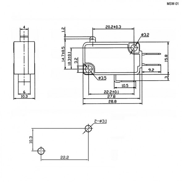 MSW-01B on-off Микропереключатель серии MSW
