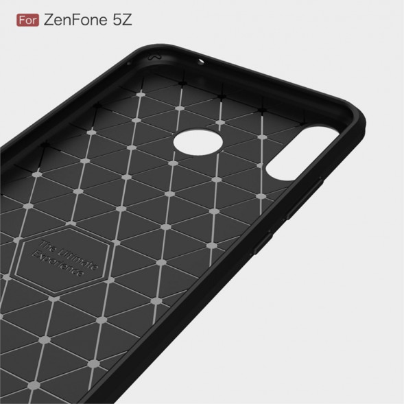 Чехол накладка Carbon Fiber для Asus Zenfone 5Z ZS620KL (Черный)