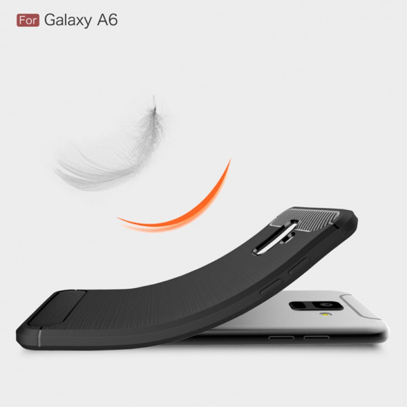 Чехол Carbon Fiber для Samsung Galaxy A6 2018 (красный)
