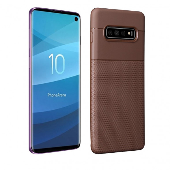 TPU Чехол накладка для Samsung Galaxy S10 (коричневый)