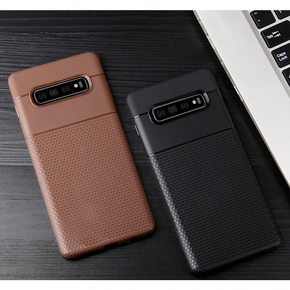 TPU Чехол накладка для Samsung Galaxy S10 (коричневый)