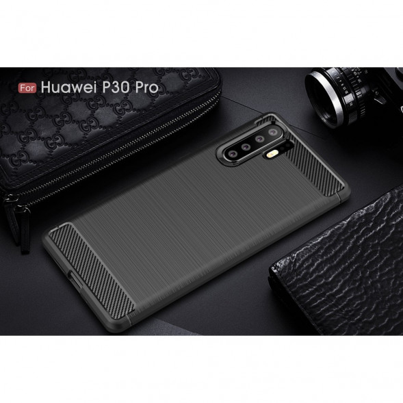 Чехол Carbon Fibre для Huawei P30 Pro (черный)