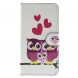 Чехол книжка с рисунком для Microsoft Lumia 550 (Семья сов)