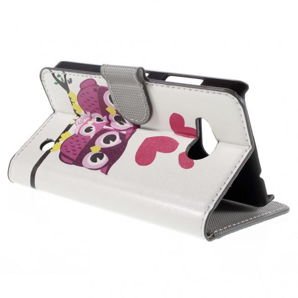 Чехол книжка с рисунком для Microsoft Lumia 550 (Семья сов)