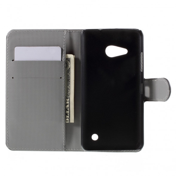 Чехол книжка с рисунком для Microsoft Lumia 550 (Семья сов)