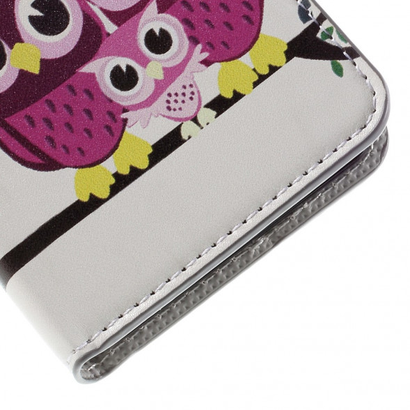 Чехол книжка с рисунком для Microsoft Lumia 550 (Семья сов)