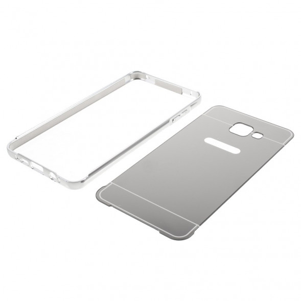 Алюминиевый чехол бампер для Samsung Galaxy A7 SM-A710F (2016 г.) (Серебристый)