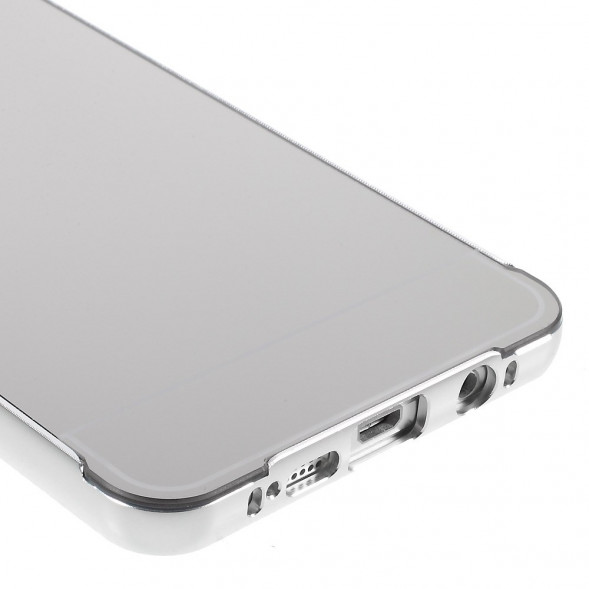 Алюминиевый чехол бампер для Samsung Galaxy A7 SM-A710F (2016 г.) (Серебристый)