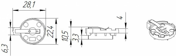 BH1060 одна батарея CR2032 Батарейный отсек на плату
