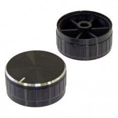 40X19HL-180 Ручка приборная круглая оребренная (черная)