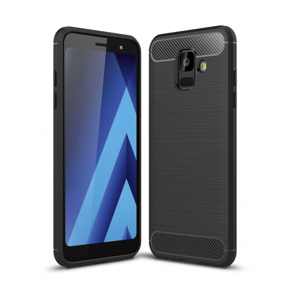 Чехол Carbon Fiber для Samsung Galaxy A6 2018 (черный)