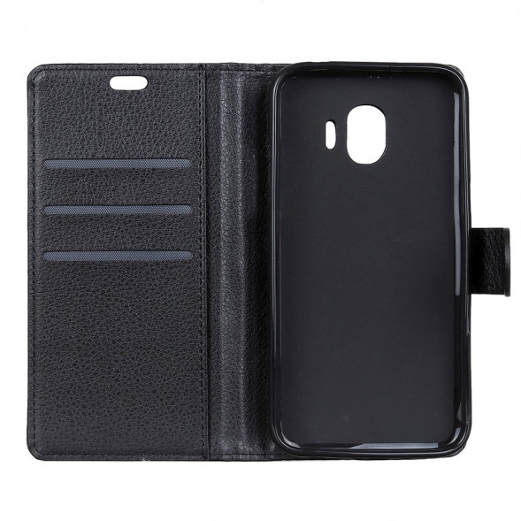 Чехол книжка с визитницей для Samsung Galaxy J2 Pro 2018 (черный)