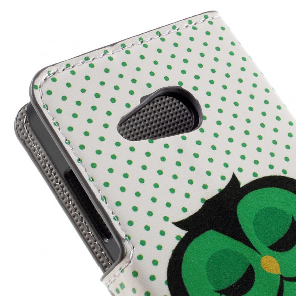 Чехол книжка с рисунком для Microsoft Lumia 550 (Спящая сова)