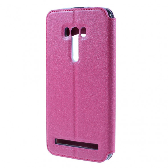 Чехол с окном информации для Asus Zenfone Selfie ZD551KL, ZD550KL (Малиновый)