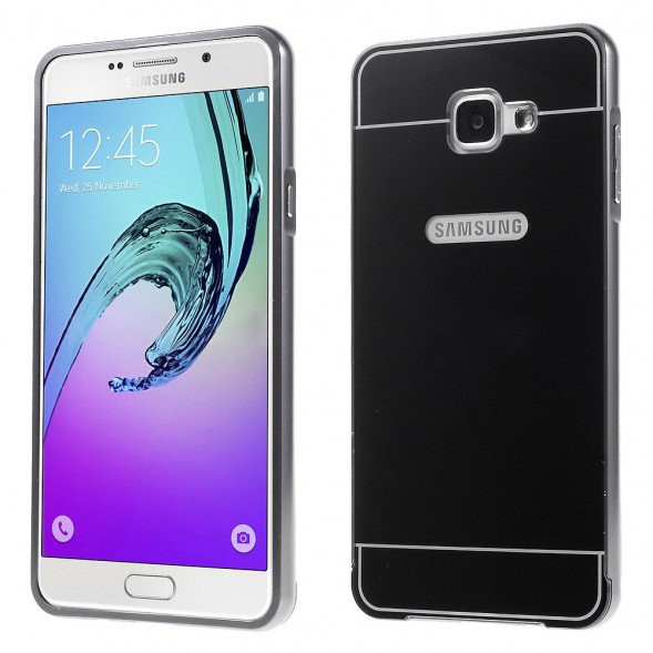 Алюминиевый чехол бампер для Samsung Galaxy A7 SM-A710F (2016 г.) (Черный)