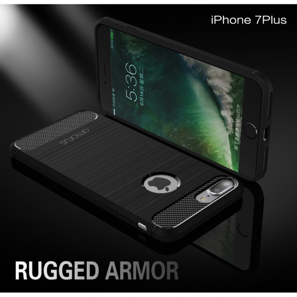 Чехол - накладка Carbon Fibre для iPhone 7 Plus (серый)