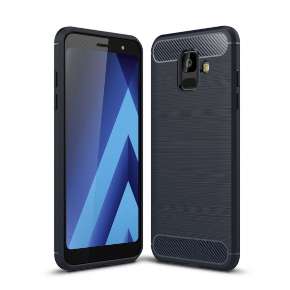 Чехол Carbon Fiber для Samsung Galaxy A6 2018 (темно-синий)