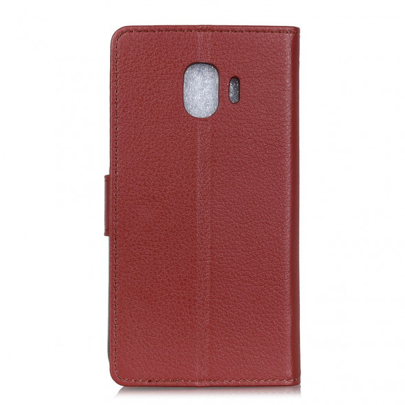 Чехол книжка с визитницей для Samsung Galaxy J2 Pro 2018 (коричневый)