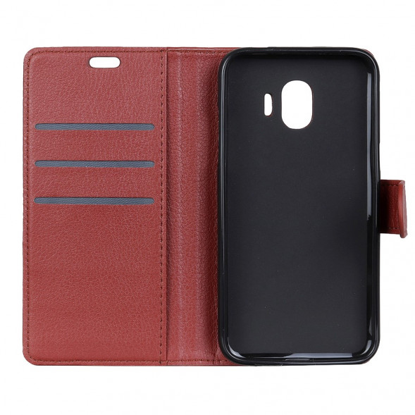 Чехол книжка с визитницей для Samsung Galaxy J2 Pro 2018 (коричневый)