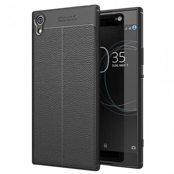 Чехол-накладка Litchi Grain для Sony Xperia XA1 Ultra (черный)