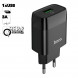 Зарядное устройство HOCO C72Q Glorious 1xUSB, 3А, 18W, QC3.0 + кабель Typ-C (черный)