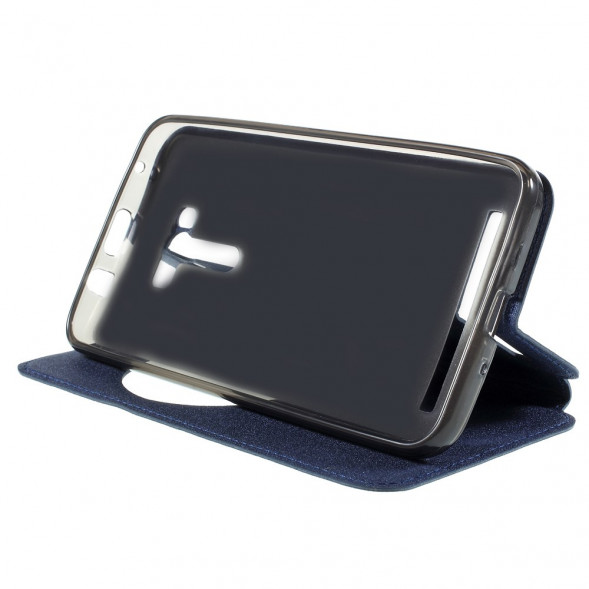 Чехол с окном информации для Asus Zenfone Selfie ZD551KL, ZD550KL (Синий)