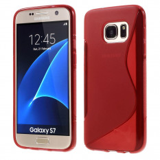 Антискользящий чехол накладка для Samsung Galaxy S7 (SM-G930) (Красный)