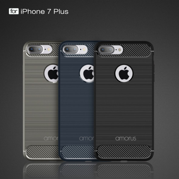 Чехол - накладка Carbon Fibre для iPhone 7 Plus (синий)