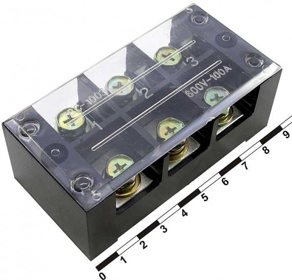 TB-10003 Колодка клеммная винтовая с крышкой серии ТВ10000