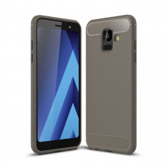 Чехол Carbon Fiber для Samsung Galaxy A6 2018 (серый)