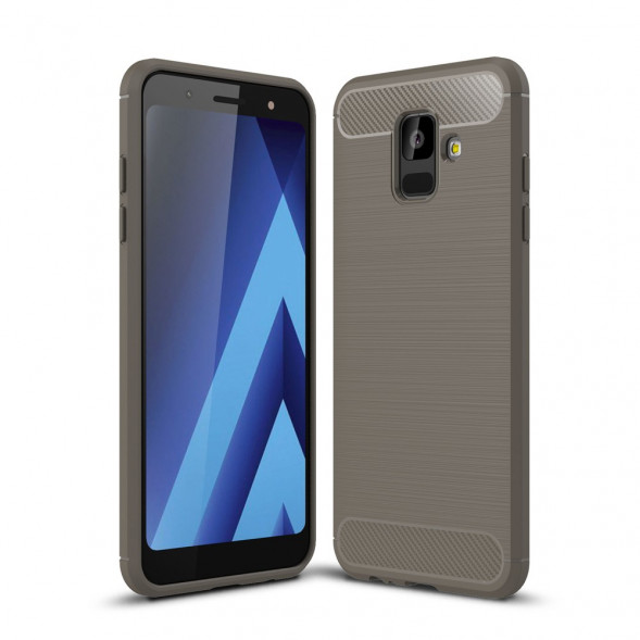 Чехол Carbon Fiber для Samsung Galaxy A6 2018 (серый)