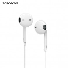 Наушники проводные Borofone BM32 Plus Lightning для iPhone с микрофоном (белый)
