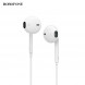 Наушники проводные Borofone BM32 Plus Lightning для iPhone с микрофоном (белый)