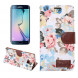 Чехол книжка с цветами для Samsung Galaxy S6 EDGE+ G928 (Белый)