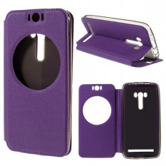 Чехол с окном информации для Asus Zenfone Selfie ZD551KL, ZD550KL (Фиолетовый)