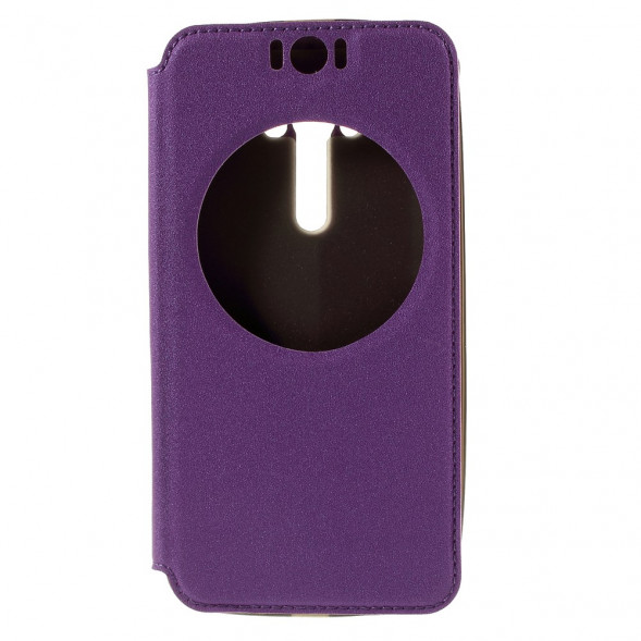 Чехол с окном информации для Asus Zenfone Selfie ZD551KL, ZD550KL (Фиолетовый)