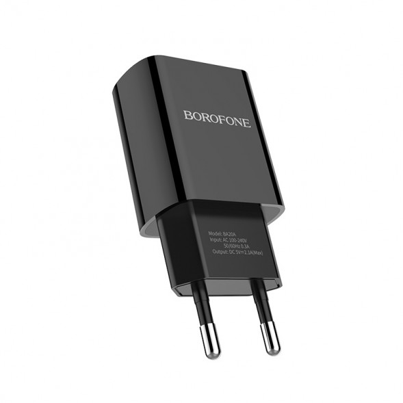 Сетевое зарядное устройство Borofone BA20A Sharp 2.1А 1xUSB (черный)