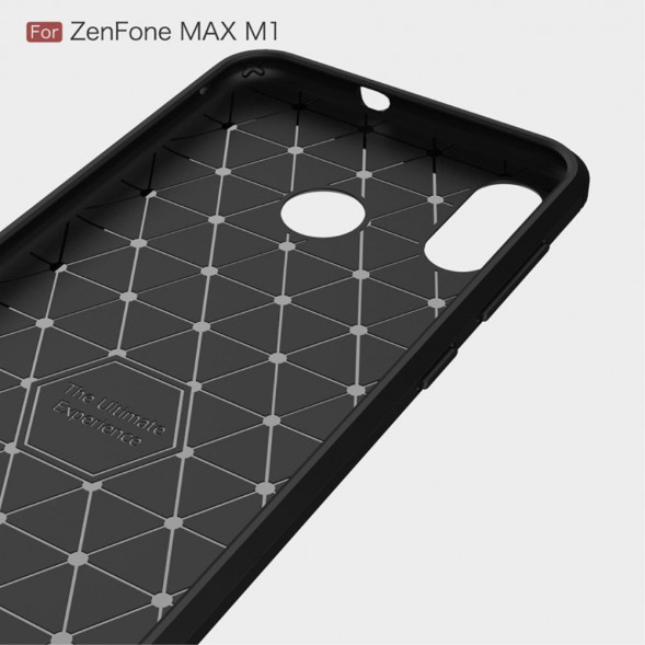 Чехол накладка Carbon Fibre для Asus ZenFone Max M1 ZB555KL (темно-синий)