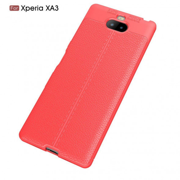Чехол-накладка Litchi Grain для Sony Xperia XA3 (красный)